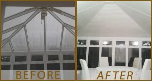 Conservatory Insulation before and after.