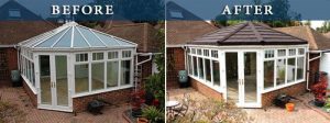 Conservatory Insulation before and after.